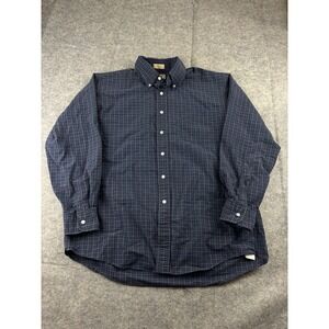 LL Bean Shirt Single Needle Tailoring Mens 17-35 Chest 50" Plaid USA 100% Cotton